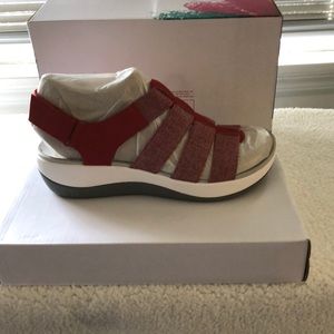 New Clark’s cloud stepper sandals.